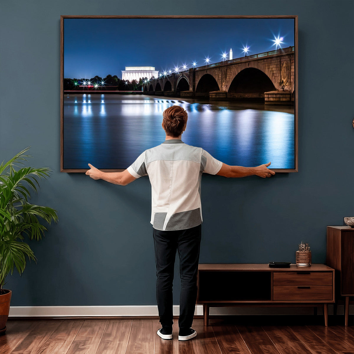 Washington DC Wall Art Canvas Print – Lincoln Memorial Night