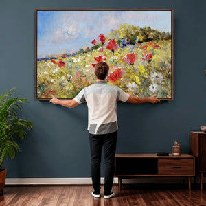 Abstract Mountain Landscape Wall Art Canvas Print – Textured