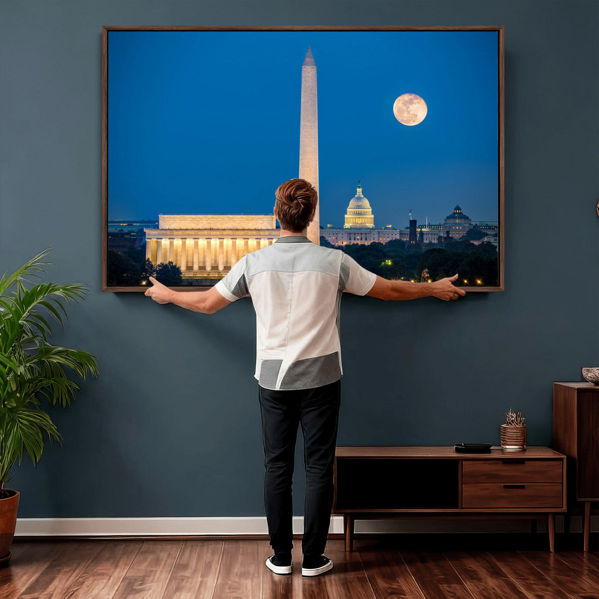 Washington DC Skyline Wall Art Canvas Print – Lincoln