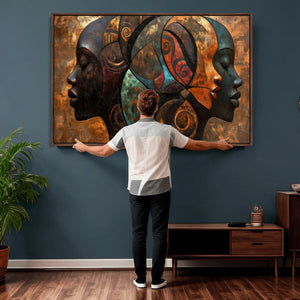 Abstract Afro American Women Wall Art Canvas Print