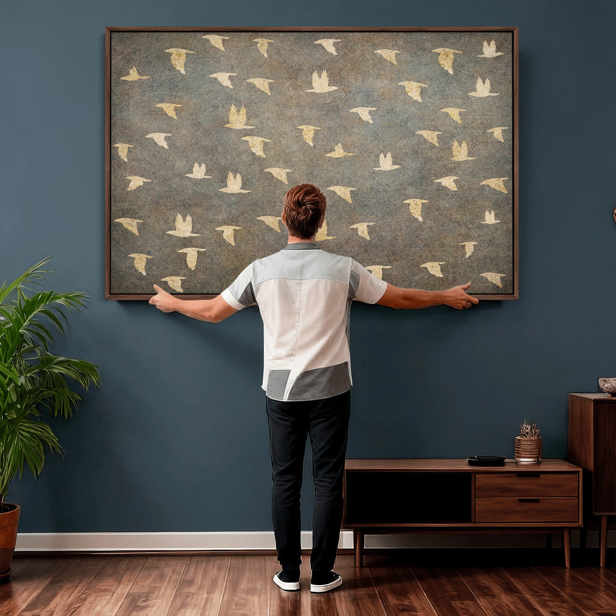 Abstract Birds Wall Art Canvas Print