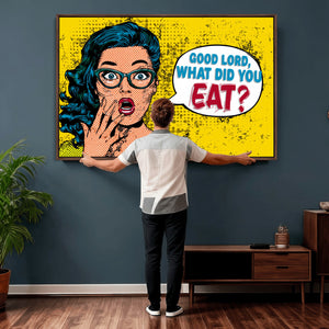 Pop Art Print Bathroom Sign Wall Art Canvas Print — Funny