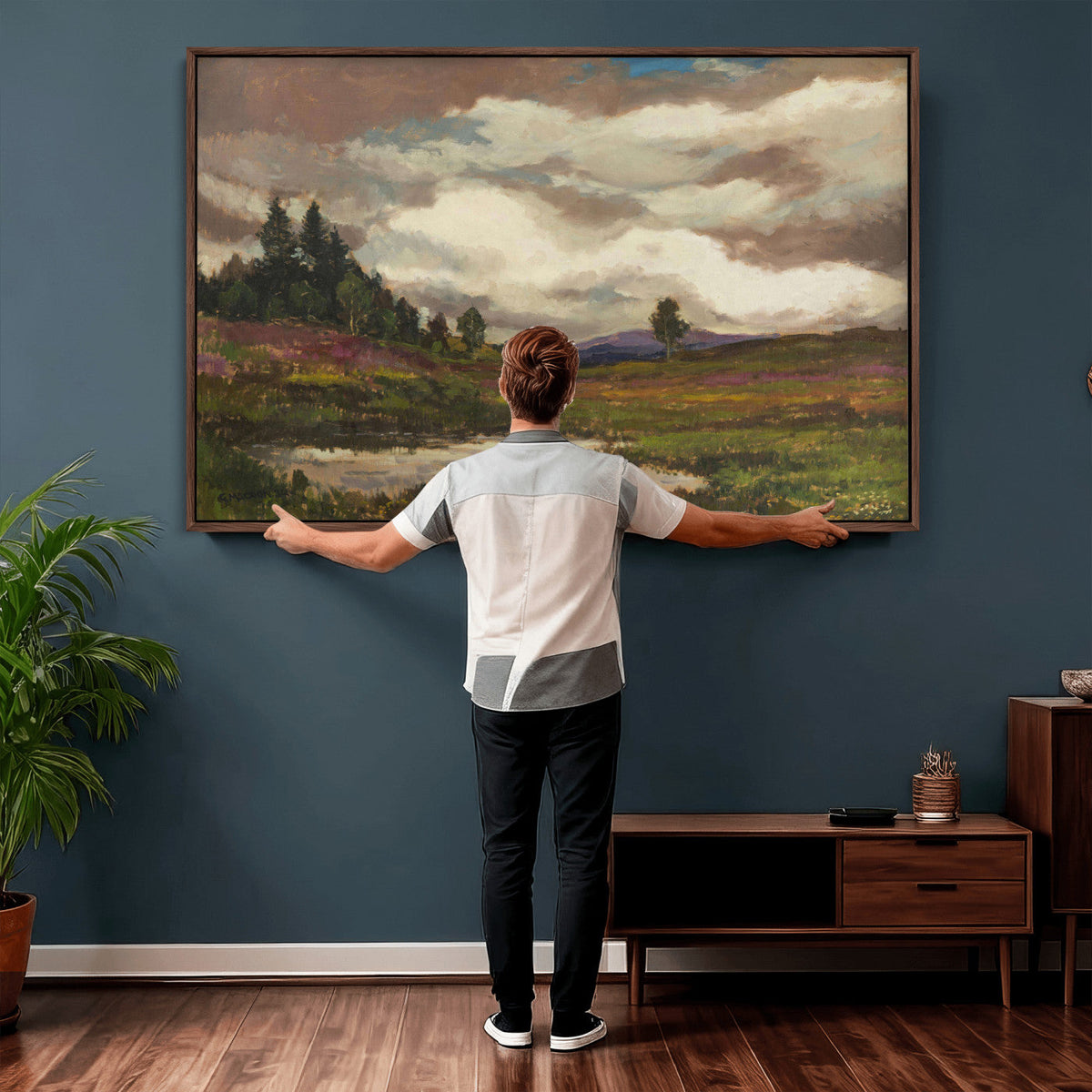 Gustav Macoun Heathland Canvas Print, Czech Landscape Oil