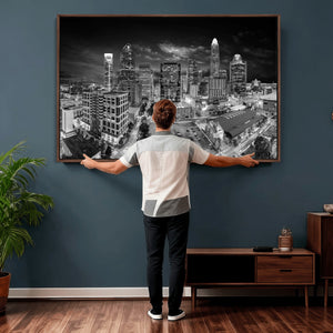 Charlotte Skyline Canvas Wall Art Print – North Carolina Cityscape Photography Print