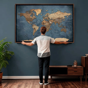 World Map Canvas Wall Art Canvas Print