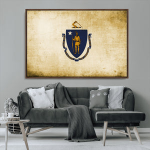 Massachusetts Flag Wall Art Canvas Print