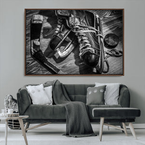 Old Pair of Mens Skates Wall Art Canvas, Men Skates Wall Art
