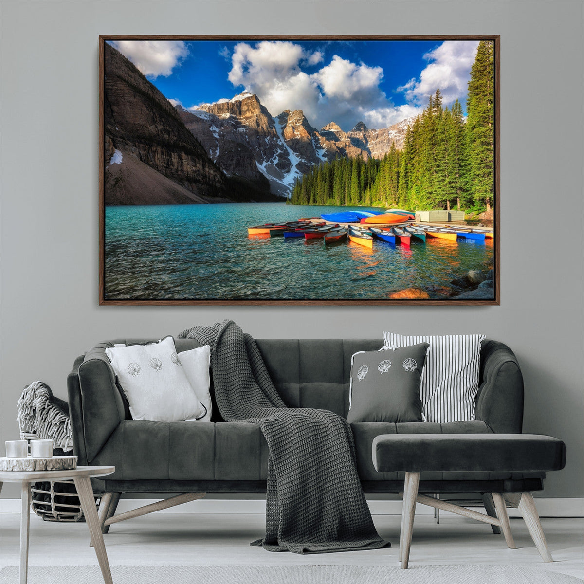 Moraine Lake 3-Panel Wall Art, Majestic Mountain and Lake