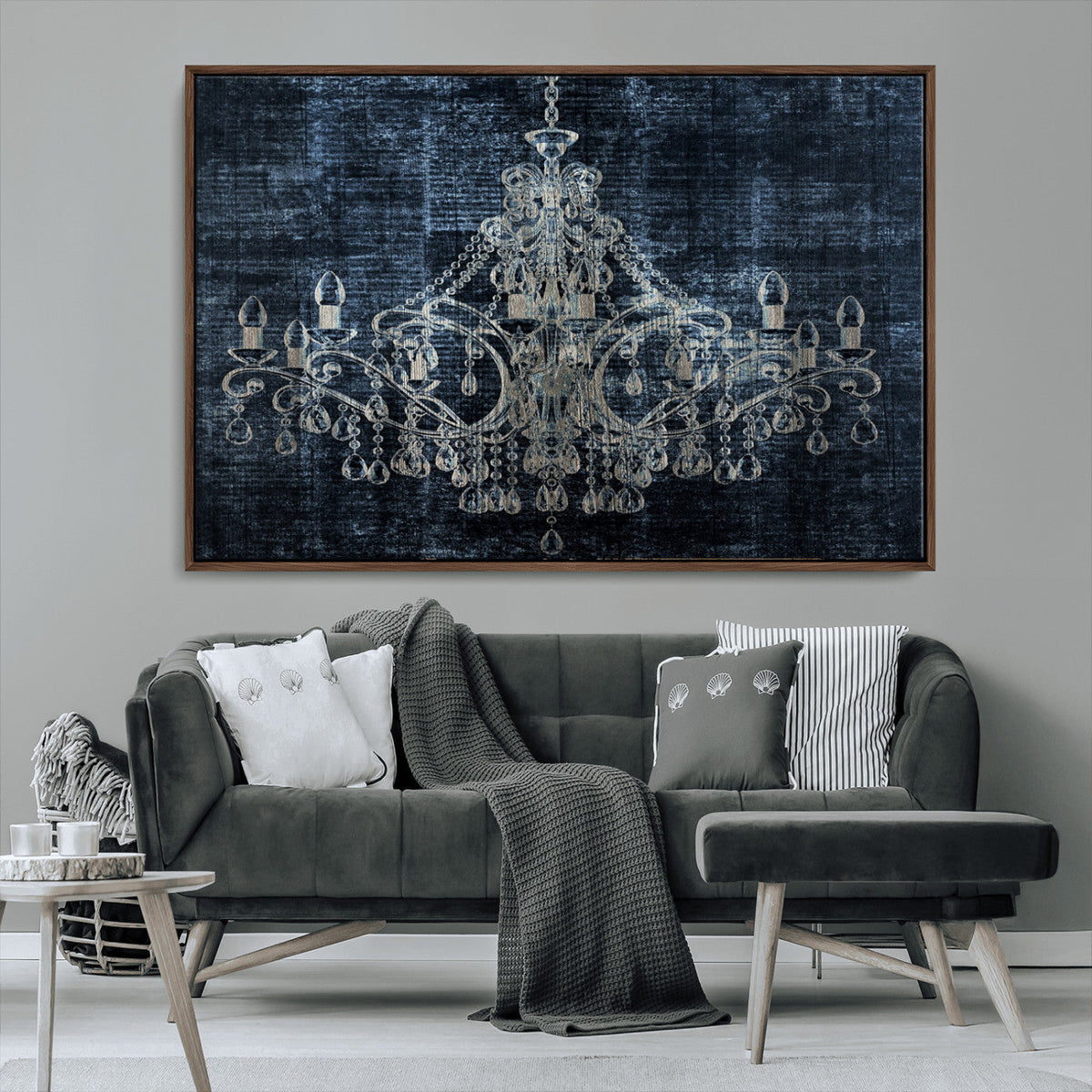 Dark Chandelier Wall Art Canvas Print