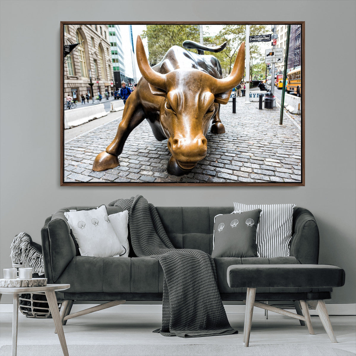 Charging Bull Wall Art Canvas Print