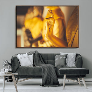 Gold Buddha Statue Hands Wall Art Canvas Print