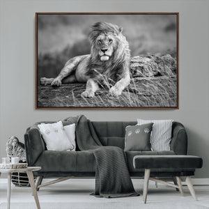 King Forest Lion Wall Art Canvas Print – Framed Majestic