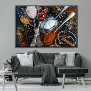 Spices and Seasonings Canvas Wall Art – Colorful Triptych