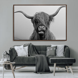 Texas Cow Wall Art Canvas, Texas Longhorn Cattle Canvas