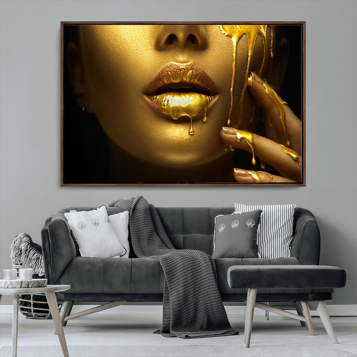 Gold and Women Wall Art Canvas Print