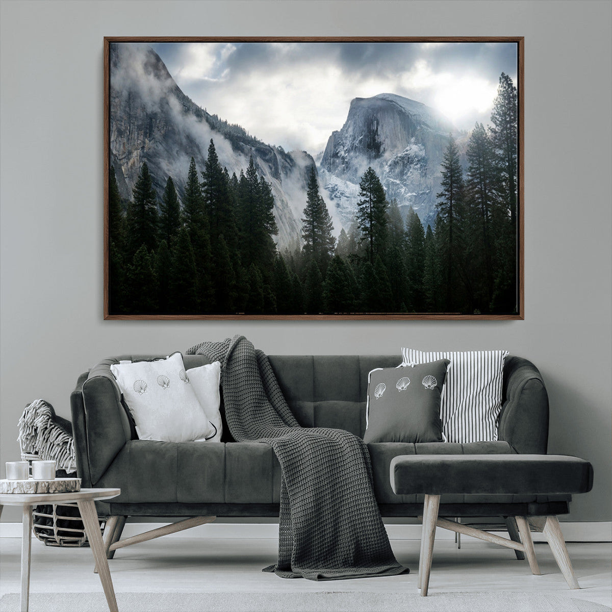 Yosemite National Park El Capitan Foggy Mountain Wall Art |