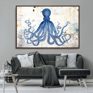 Octopus Canvas Wall Art | Coastal Marine Life Artwork for