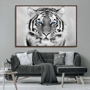 Black and White Tiger Wall Art Animal Canvas Print
