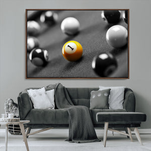 Wall Art Pool Table and Balls Canvas Print