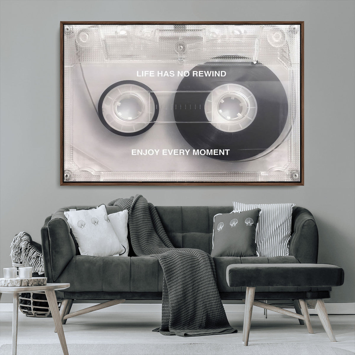 Vintage Cassette Tape Canvas Wall Art - Inspirational 'Life