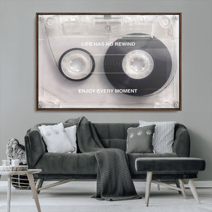 Vintage Cassette Tape Canvas Wall Art - Inspirational 'Life