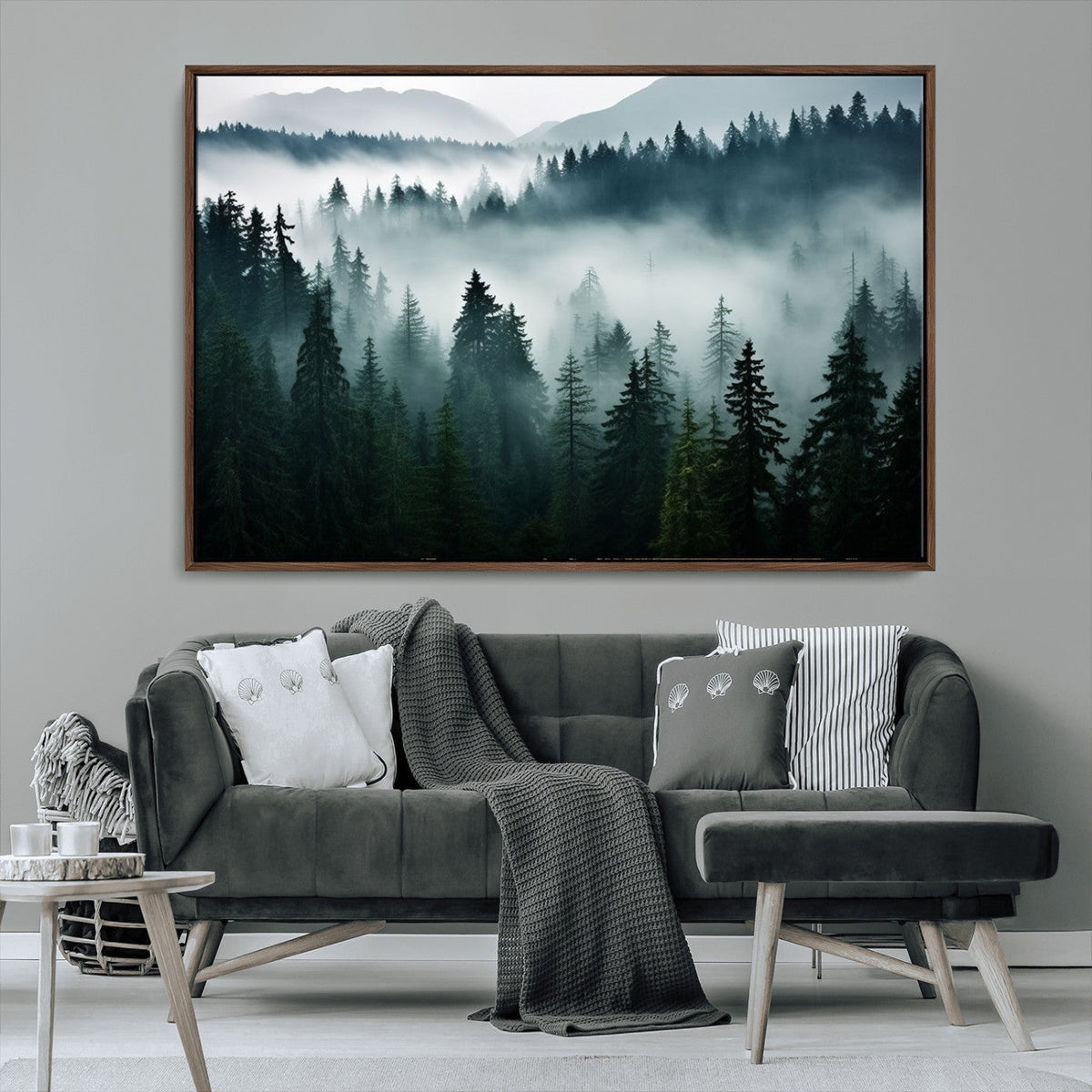 Captivating Misty Forest Wall Art Canvas, Premium Canvas