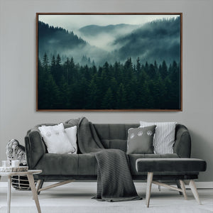 Captivating Misty Forest Wall Art Premium Canvas Print,