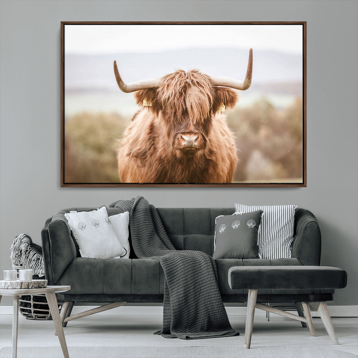 Scottish Serene Highland Cow Canvas Wall Art – Serene