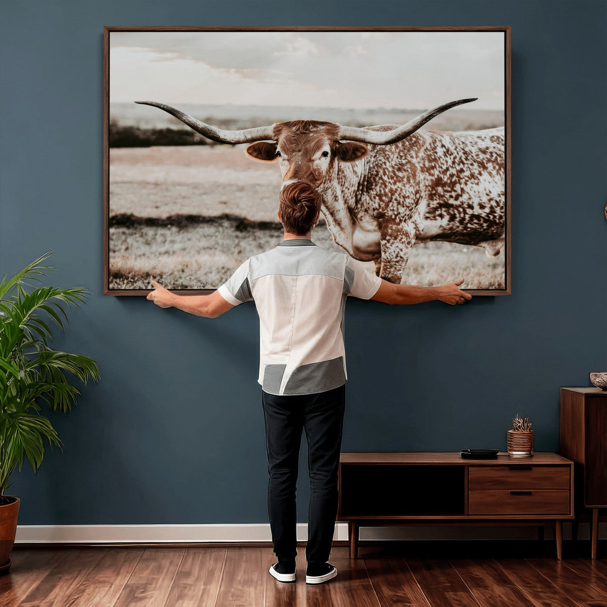 Texas Longhorn Canvas Wall Art Print – Majestic Western