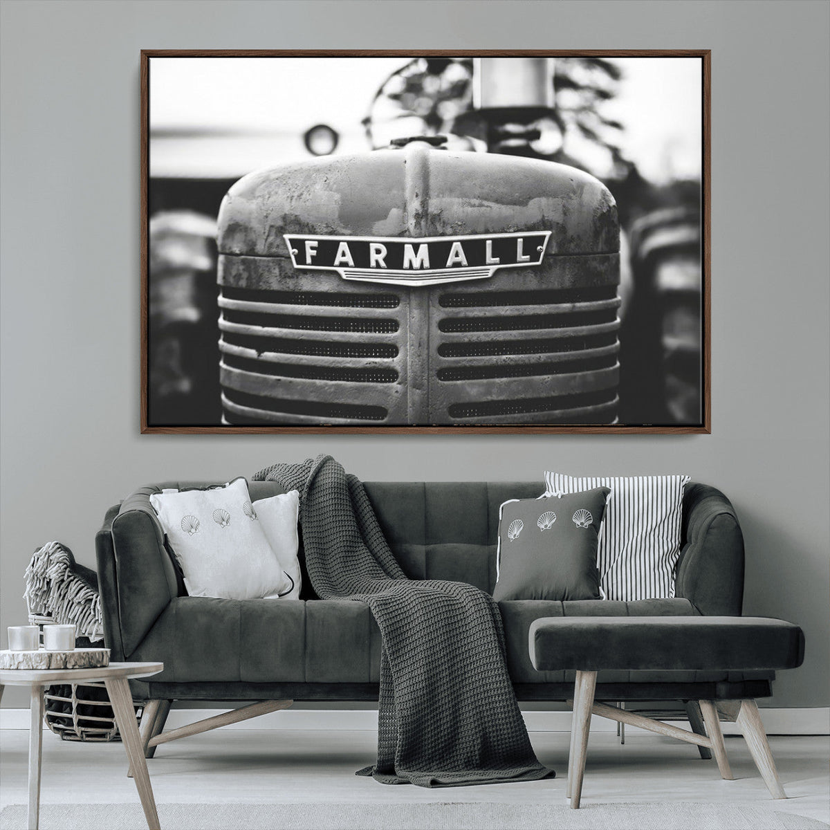 Vintage Farmall Tractor Wall Art Canvas Print, Rustic