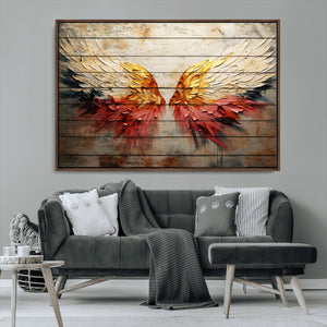 Abstract Angel Wings Canvas Wall Art – Framed and Ready to