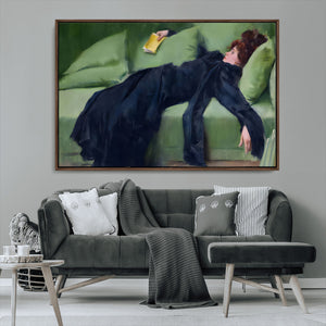 Decadent Girl by Ramon Casas Wall Art Canvas Print, Framed