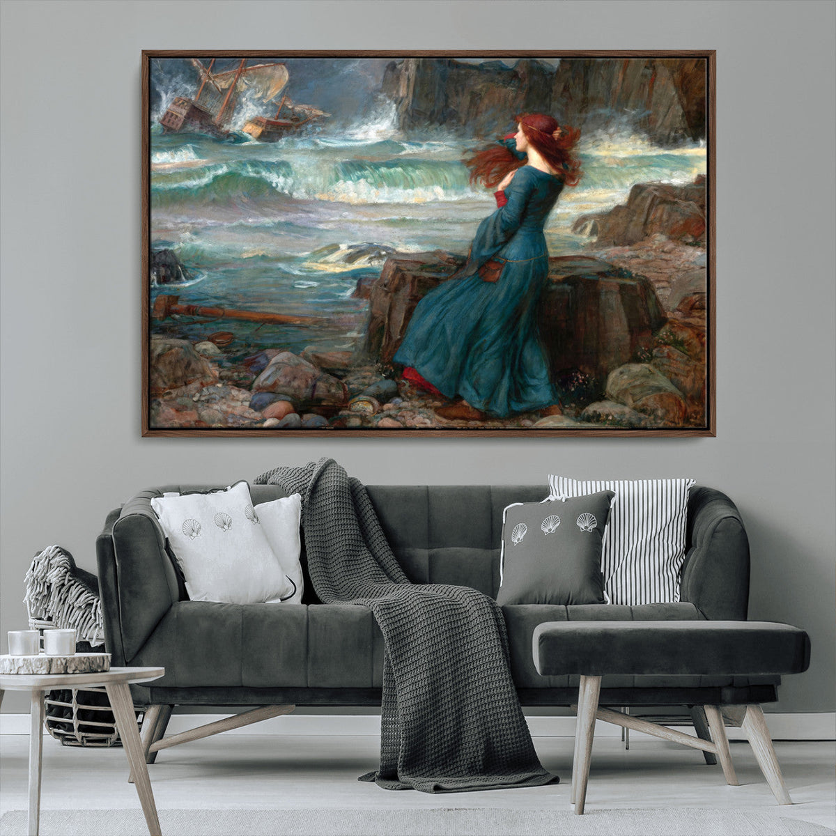 Miranda by the Shore Wall Art Canvas Print – Tempest Scene
