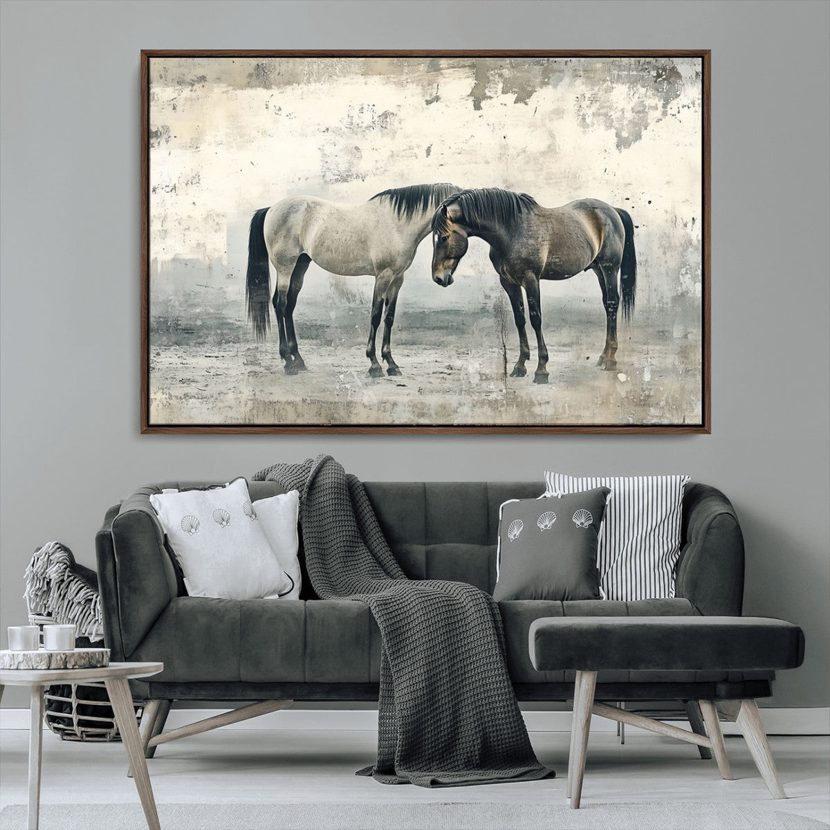 Chines Style Majestic Horses Wall Art | Ready to Hang and