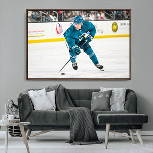San Jose Sharks Ice Hockey Player Wall Art Canvas Print