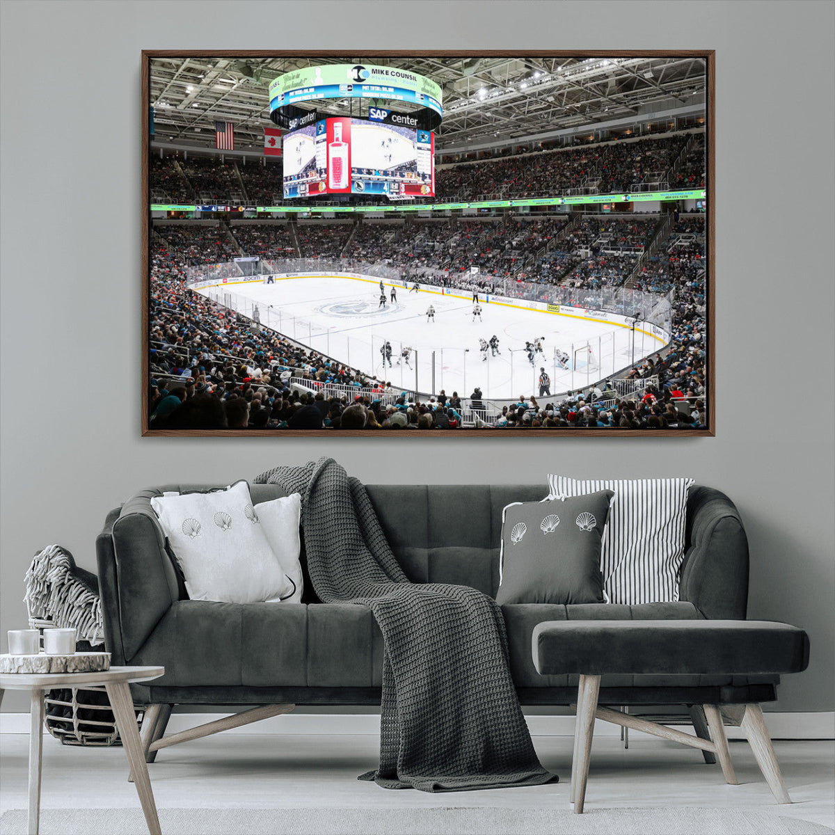 Sharks Arena Blackhawks Sharks Ice Hockey Stadium Wall Art