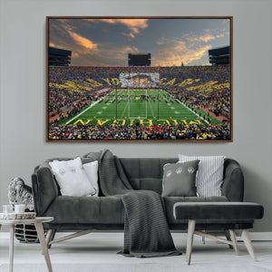 University of Michigan Wolverines Print Canvas, Football
