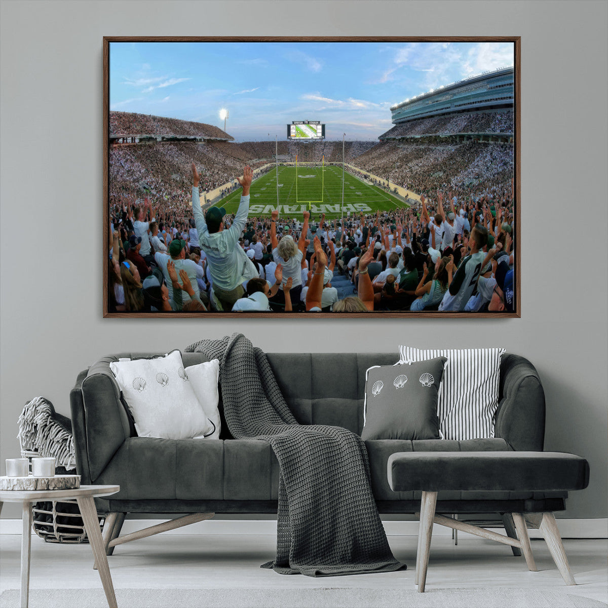 Michigan State Spartans Football Team Art Print - East