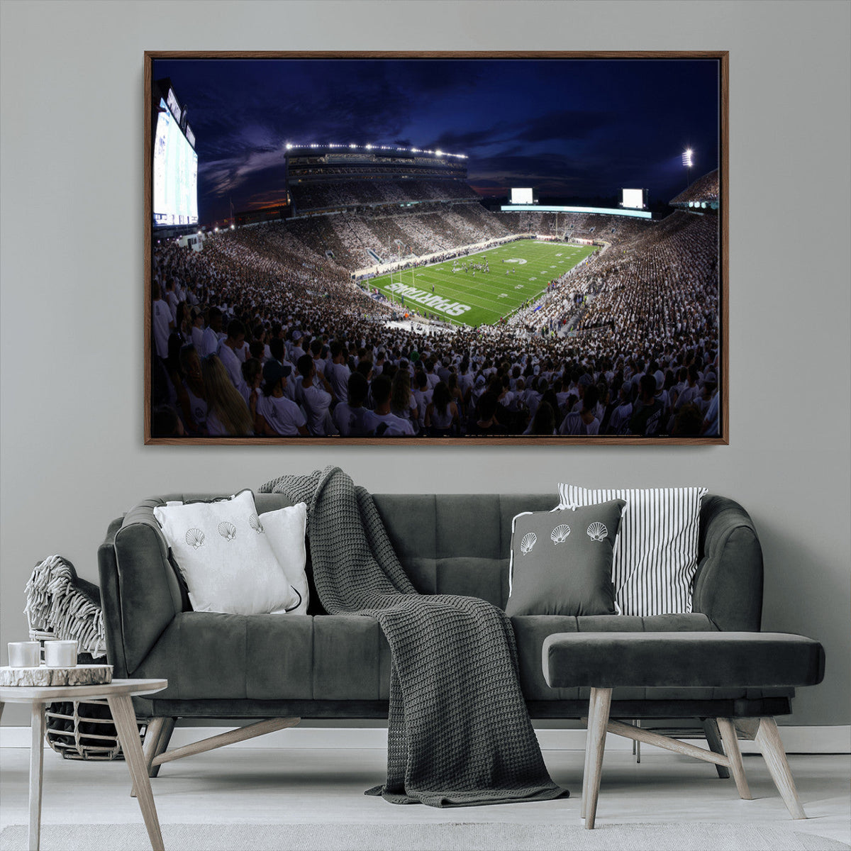 Michigan State Spartans Canvas, Framed Football Team Print -