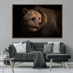 Wild Grizzly 399 Bear Canvas Wall Art Print, Bear Animal