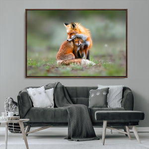 Heartwarming Fox and Baby Cub Wall Art | Ready to Hang