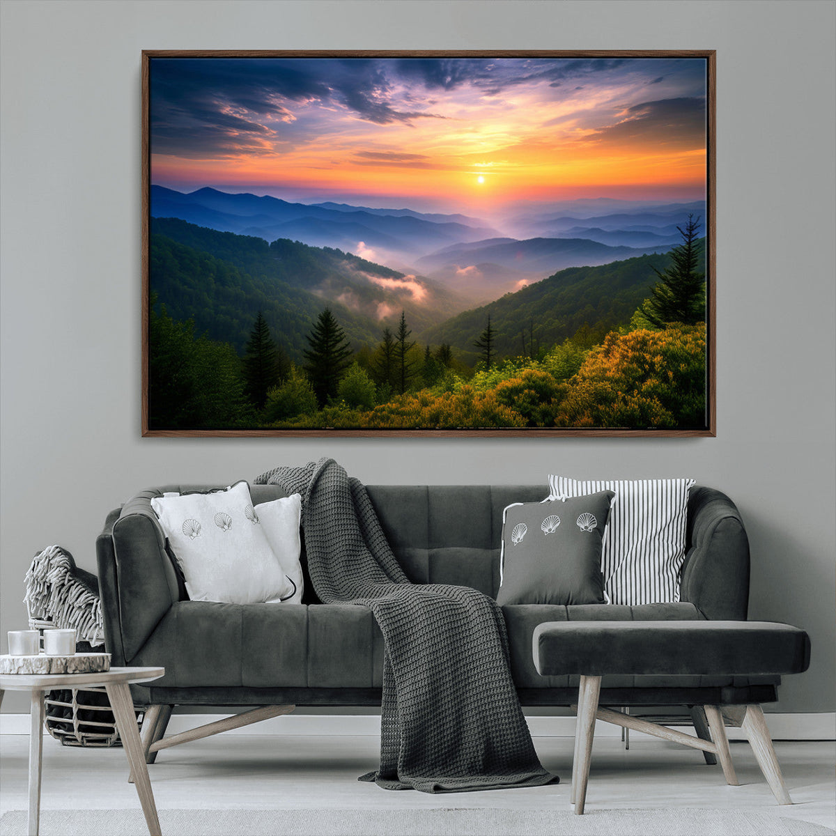 Majestic Mountain Sunrise Print | Landscape Wall Art |
