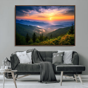 Majestic Mountain Sunrise Print | Landscape Wall Art |