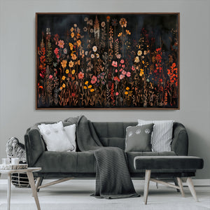 Large Floral Painting Print Illustration Flowers Canvas Wall