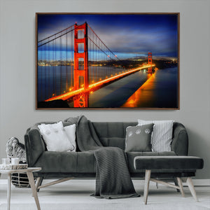 Large Wall Art San Francisco Canvas Print - Wonderful Golden