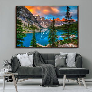 Canadian Rockies Moraine Lake Wall Art Canvas Print, Pine