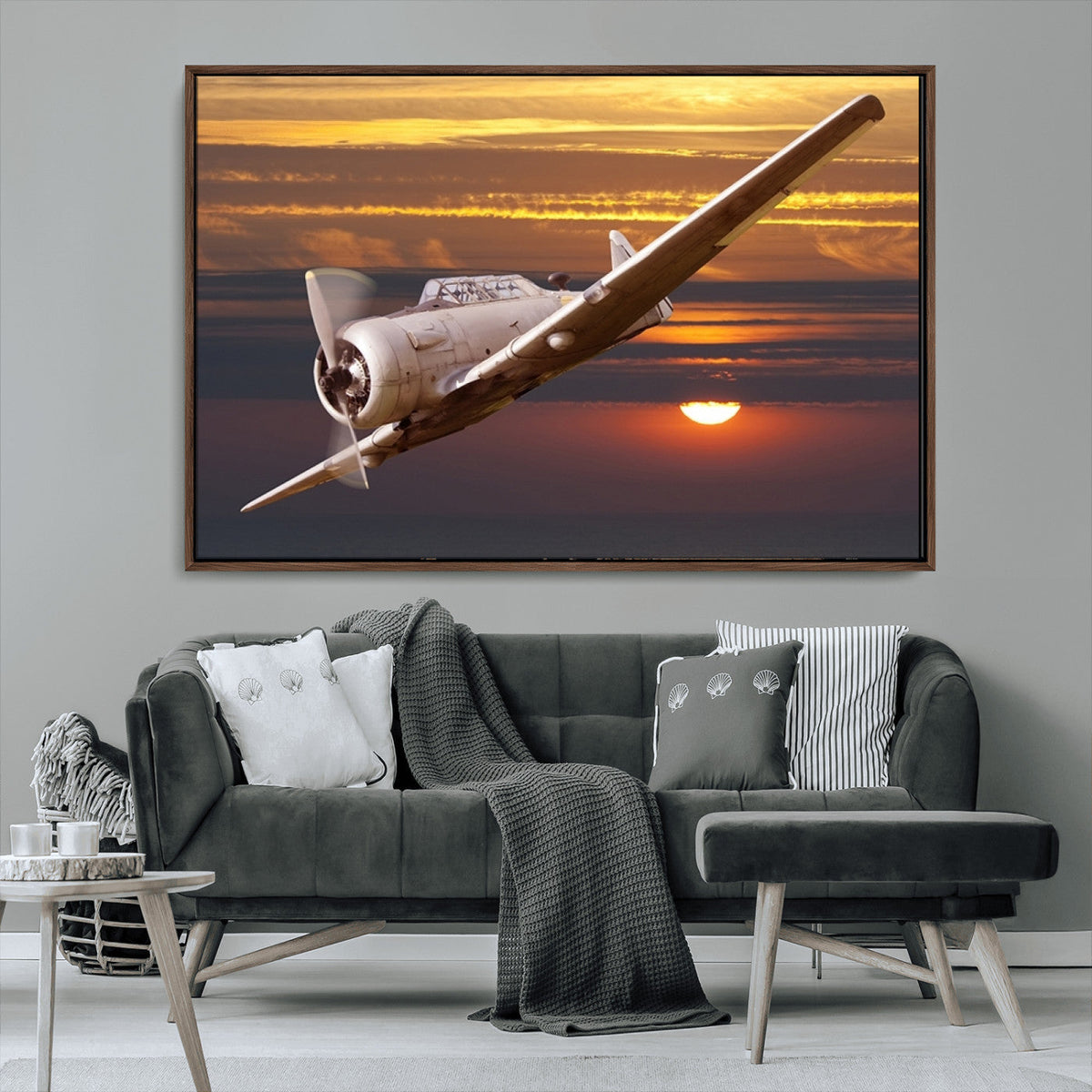 Old War Plane Wall Art Canvas Print
