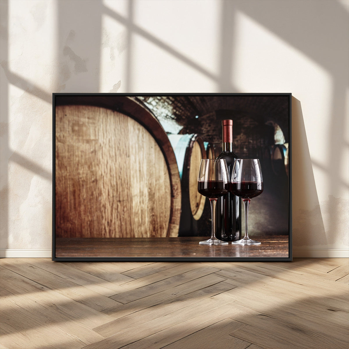 Wine and Barrel Wall Art Canvas Print