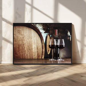 Wine and Barrel Wall Art Canvas Print