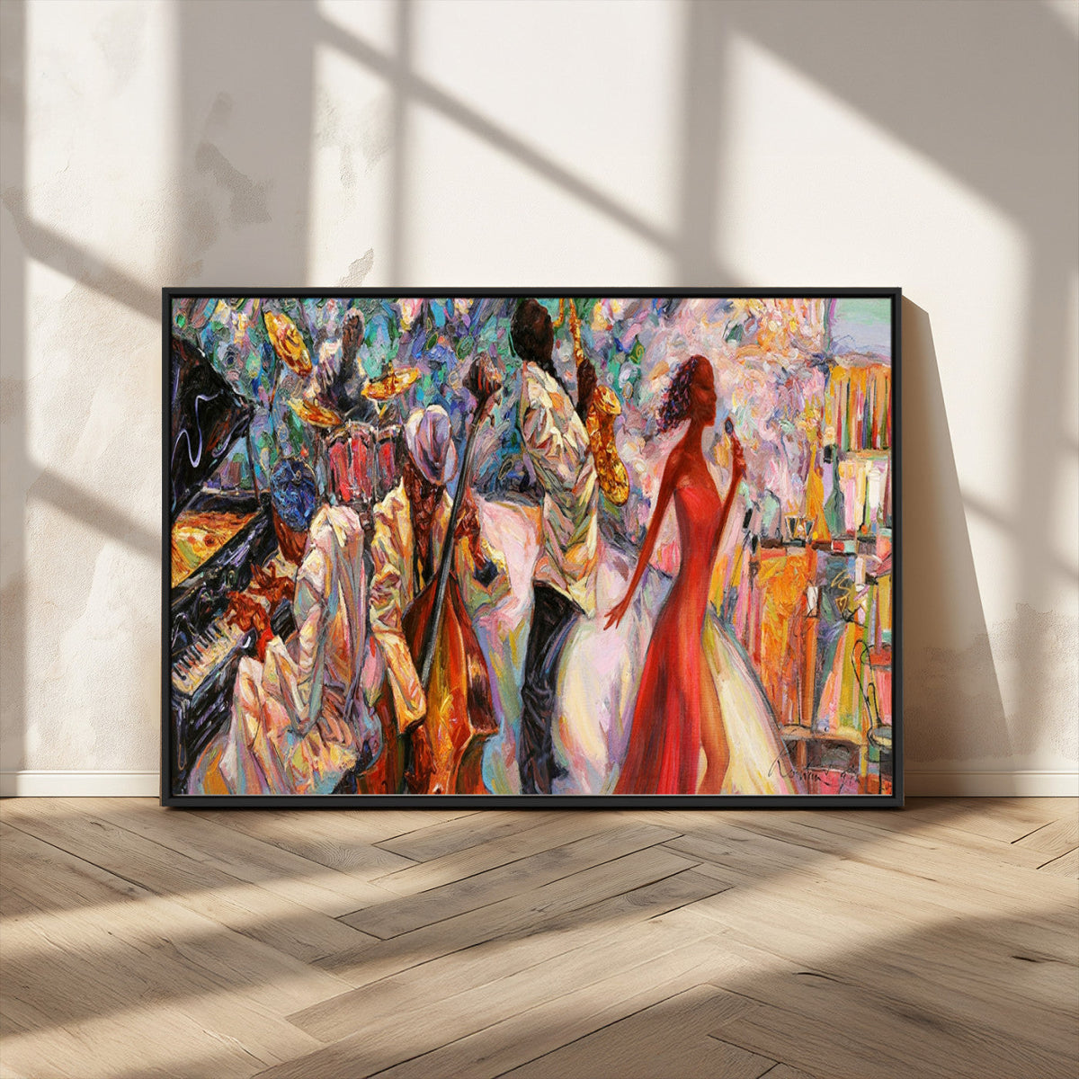 Abstract Afro American Jazz Canvas Wall Art | Music-Inspired